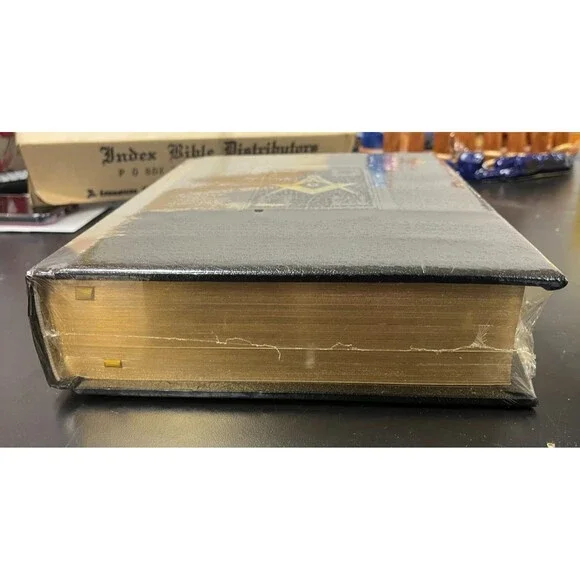 Vintage Large Masonic Holy Bible A.J. Holman Temple Illustrated Edition in Box